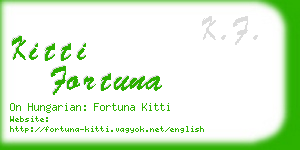 kitti fortuna business card